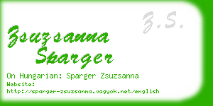 zsuzsanna sparger business card
